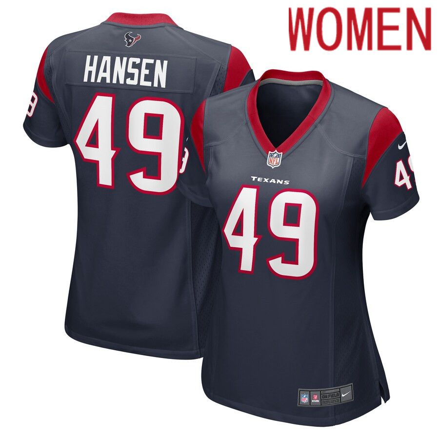 Women Houston Texans #49 Jake Hansen Nike Navy Game Player NFL Jersey